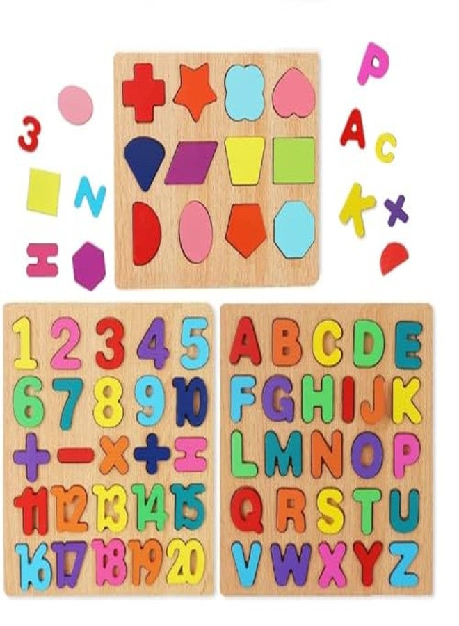 TEKCOOL Wooden Learning Educational Game Board for Kids, Puzzle Toys for 2 Years Old Boys & Girls (Alphabets, Numbers & Shapes) - Image 3